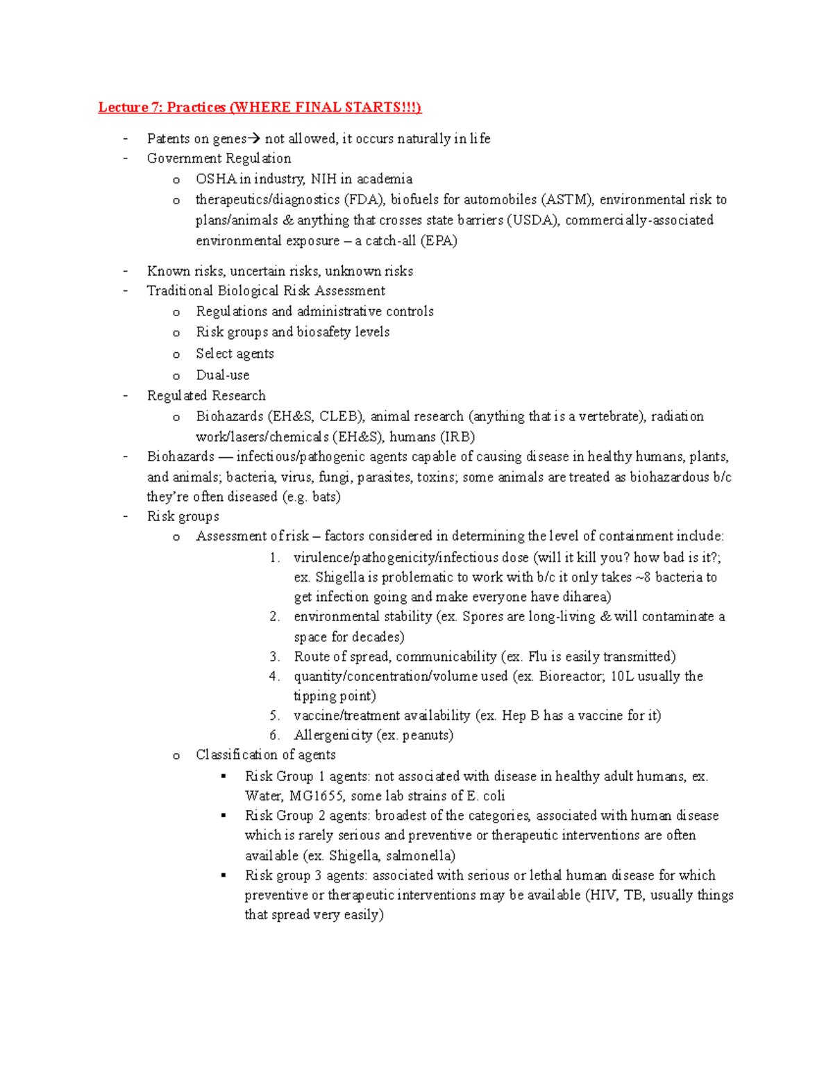 Lecture Notes on Molecular Biology Techniques and Experiments (Course ...