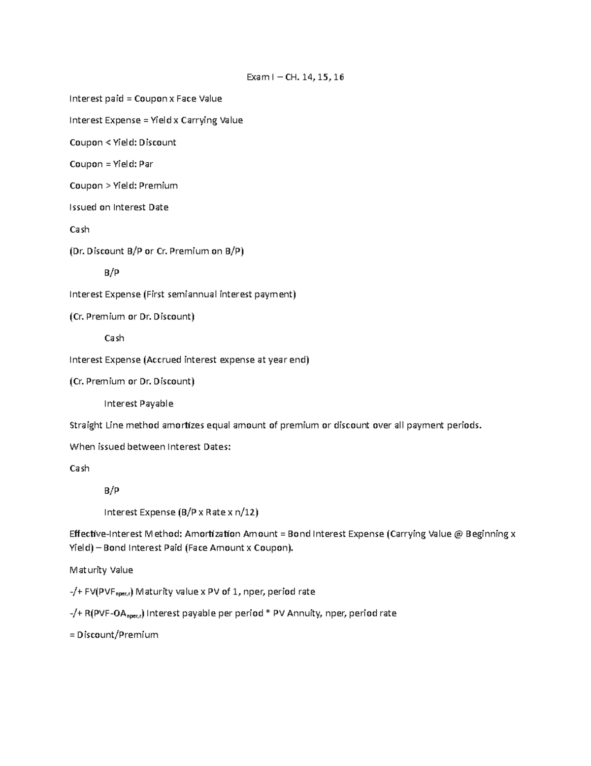 Exam 1 Study Guide - Key Concepts for Chapters 14, 15, 16 - Studocu
