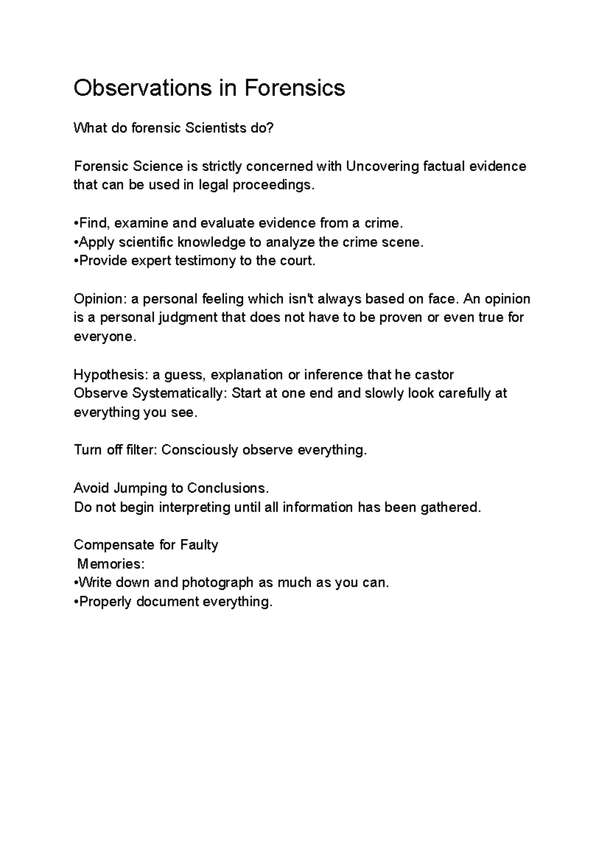 Biochemical Evidence Survey: Knowledge Assessment & Scoring Guide - Studocu