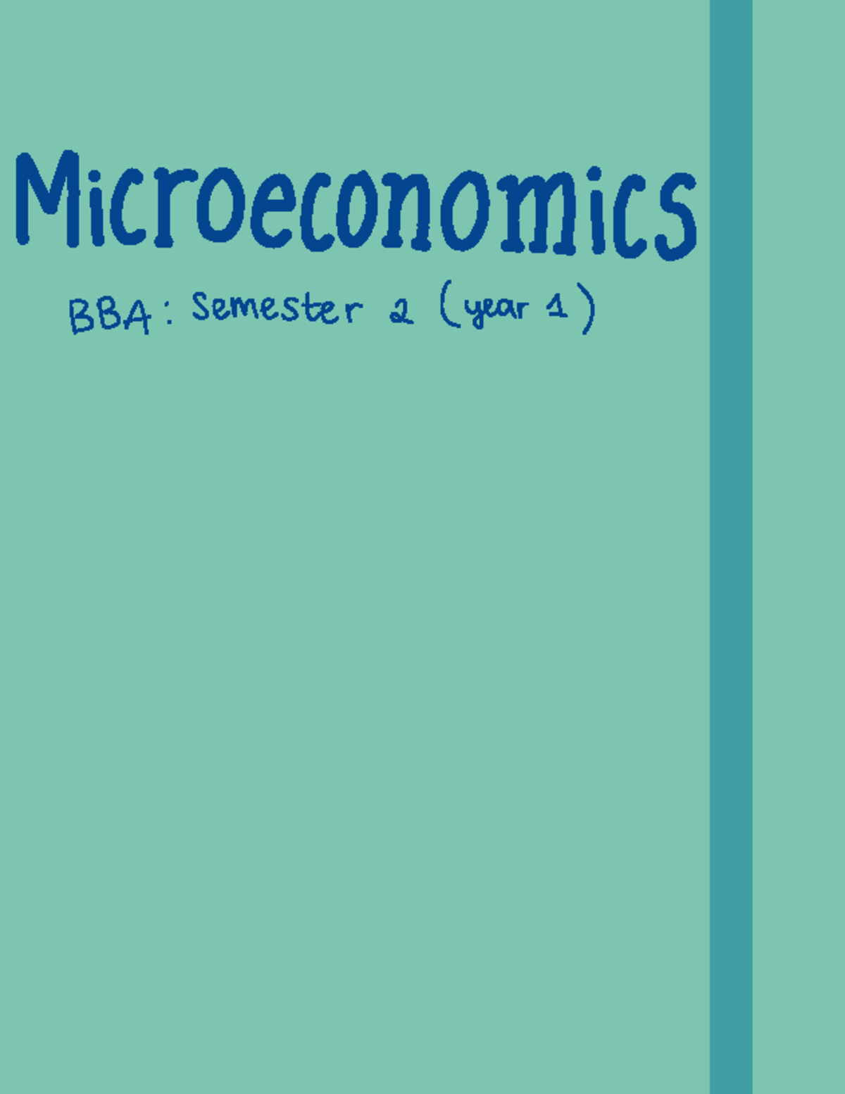 Microeconomics BBA - Market Structure, Demand, Supply & Elasticity Notes - Document Preview