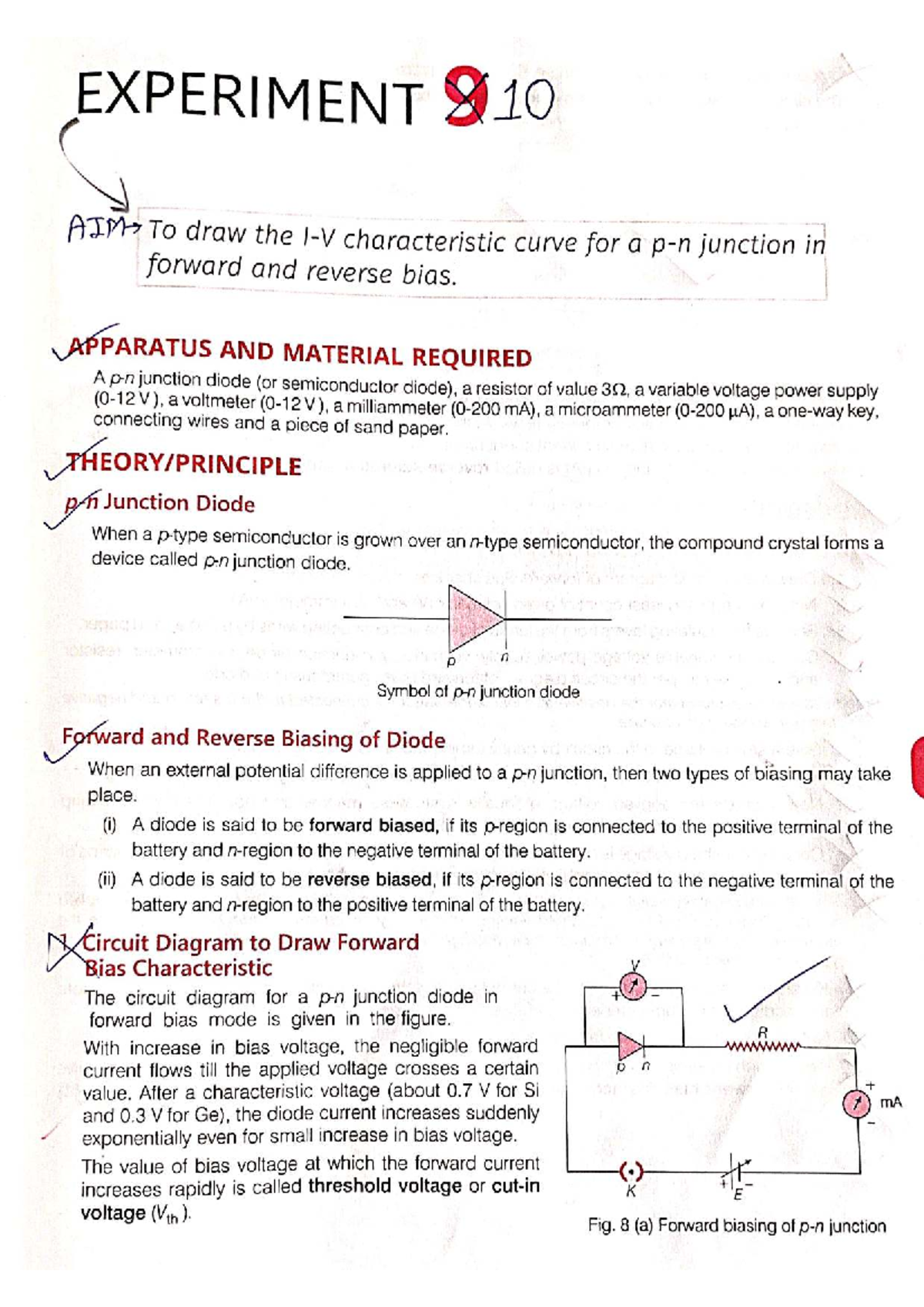 Physics Experiment 10: Characteristic Curve of Junction Diode in ...