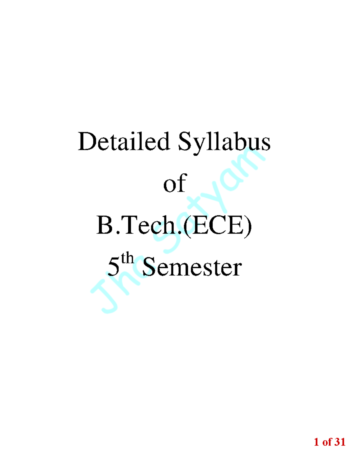 B.Tech ECE 5th Sem Syllabus: Course Codes & Structures (2022) - Studocu