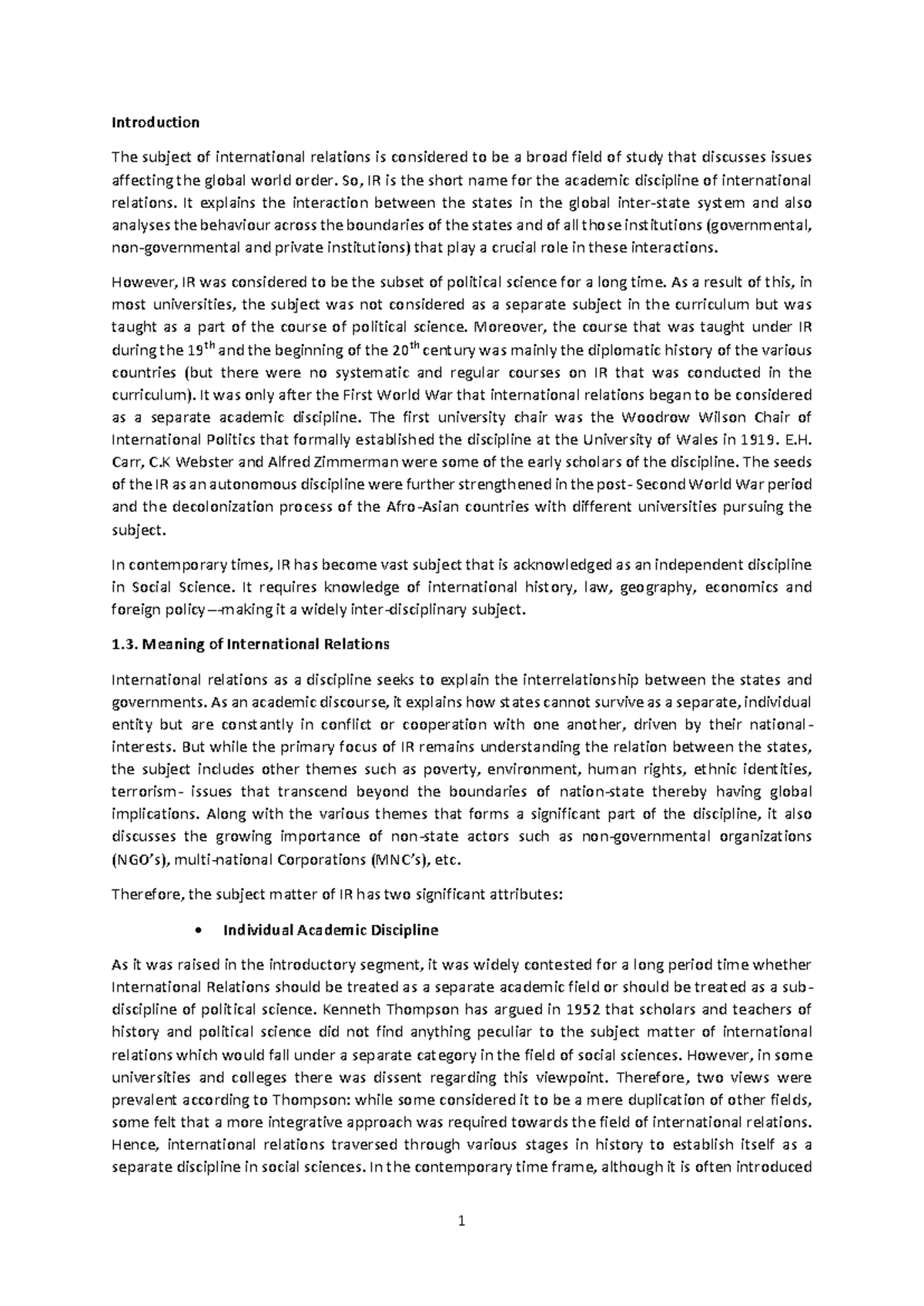 Introduction to International Relations (IR) - Overview and Concepts ...