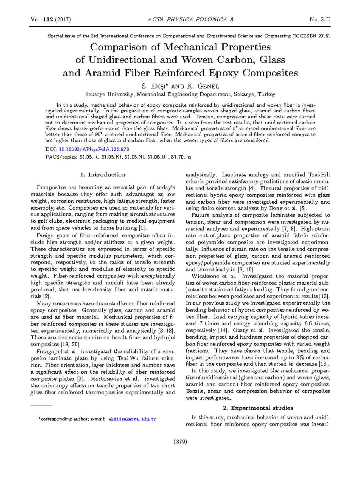 Comparison of Mechanical Properties of Fiber Reinforced Epoxy ...