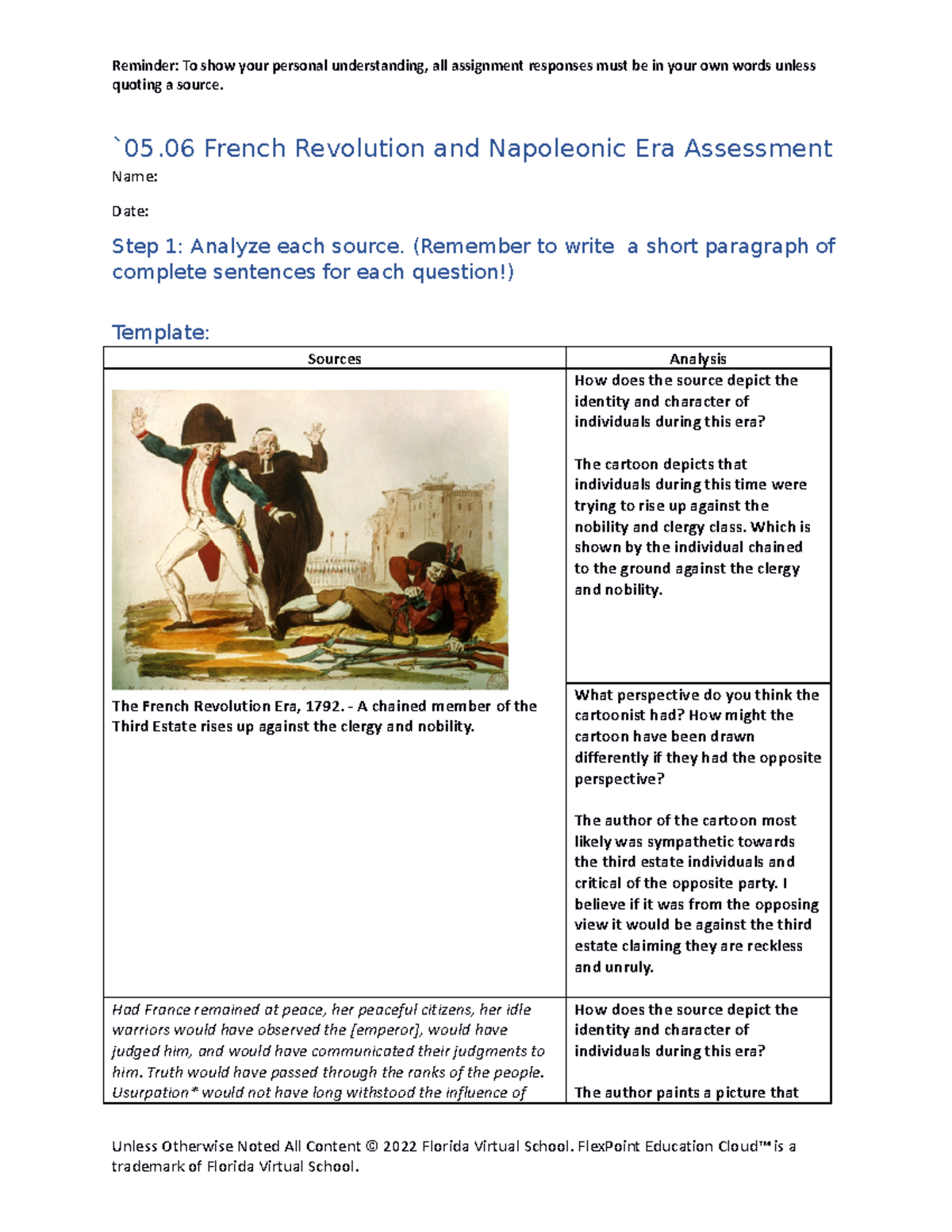 French revolution napoleonic era - Reminder: To show your personal ...