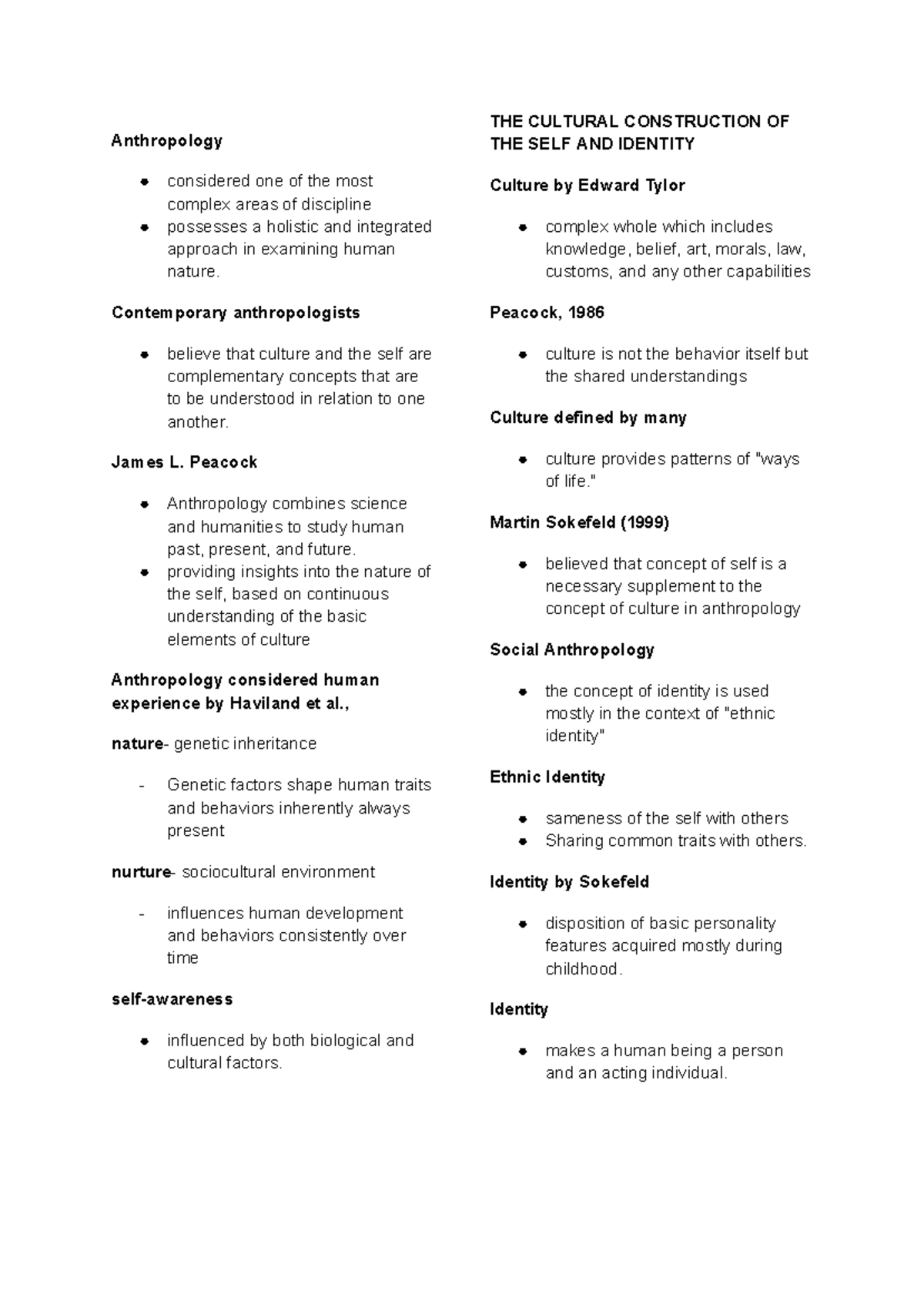 UTS 101: The Cultural Construction of Self and Identity in Anthropology ...
