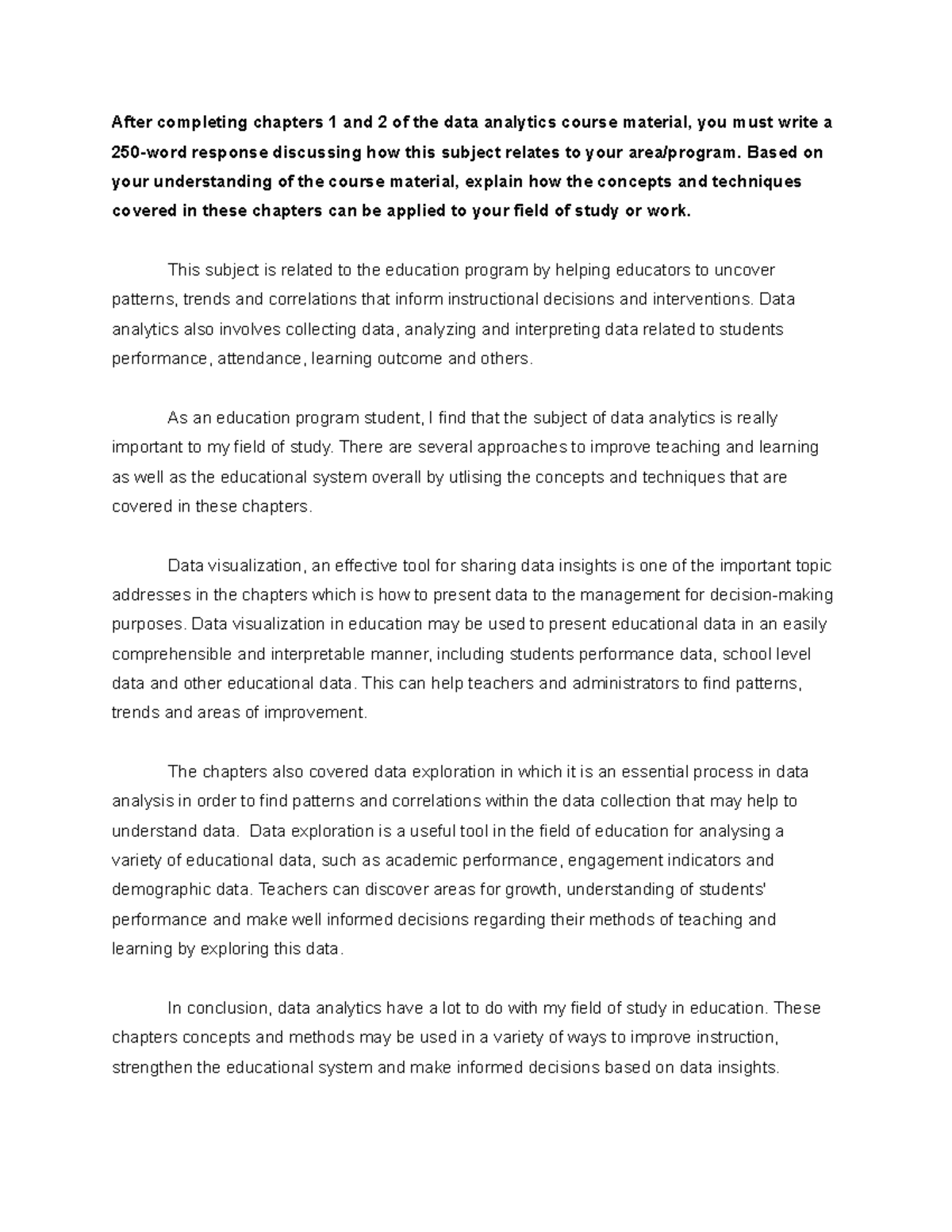 Essay on Data Analytics Application in Education - UCS551 - Studocu