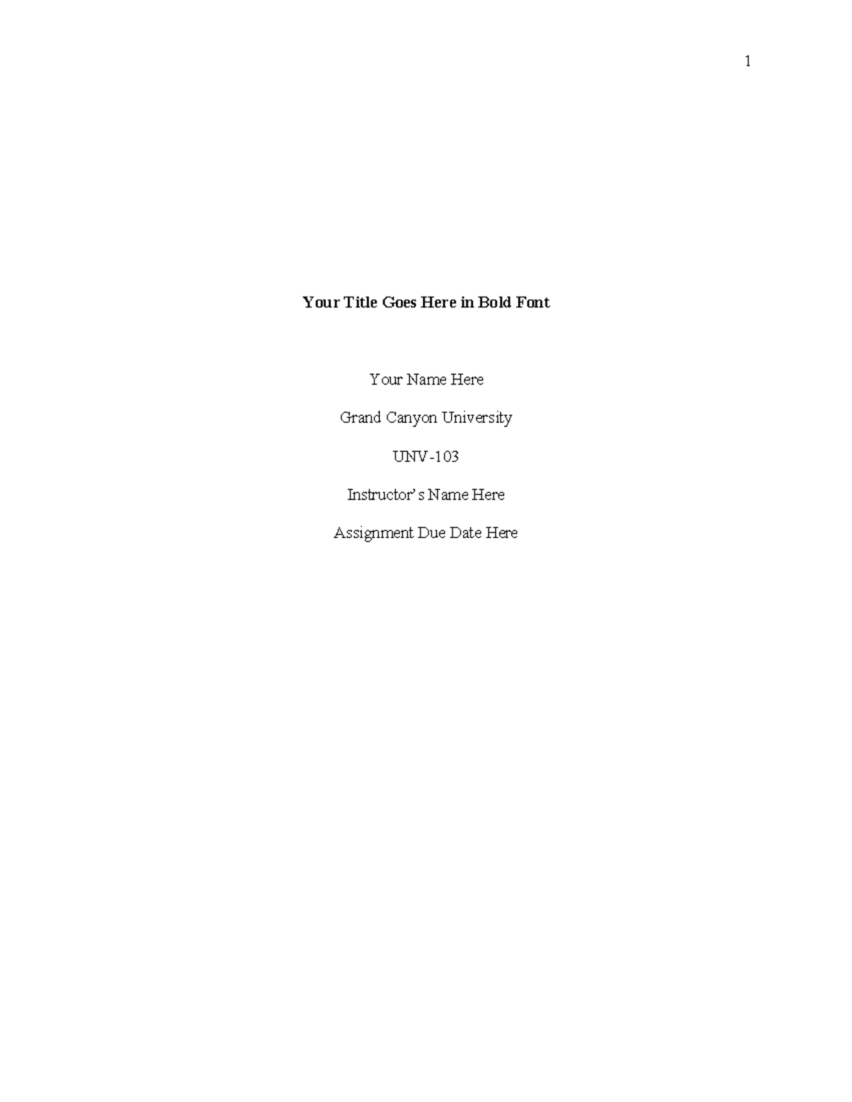UNV-103 - APA 7th Edition Formatting Template Guide - Studocu