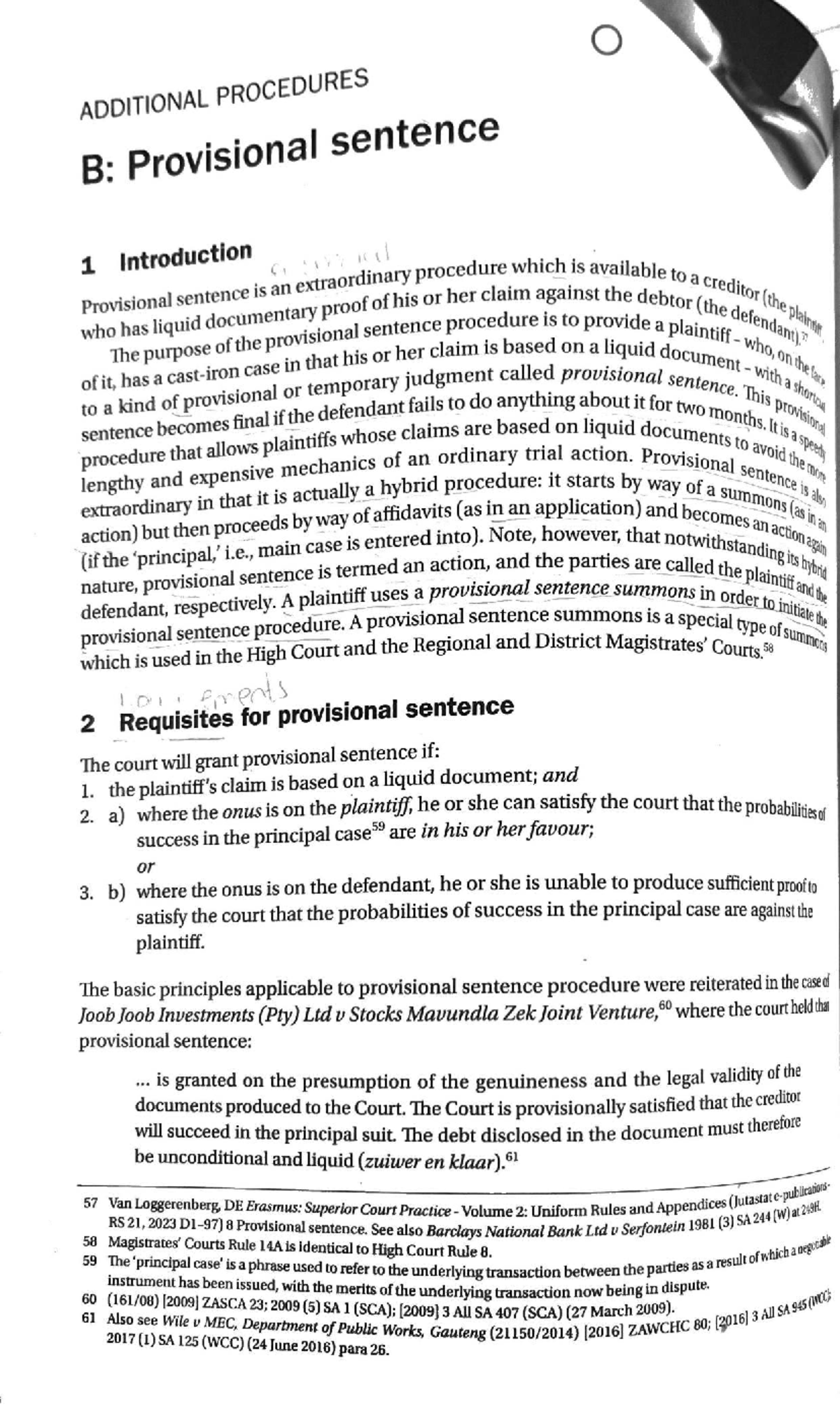 Provisional Sentence Procedures: A Comprehensive Guide - CCIA032 - Studocu