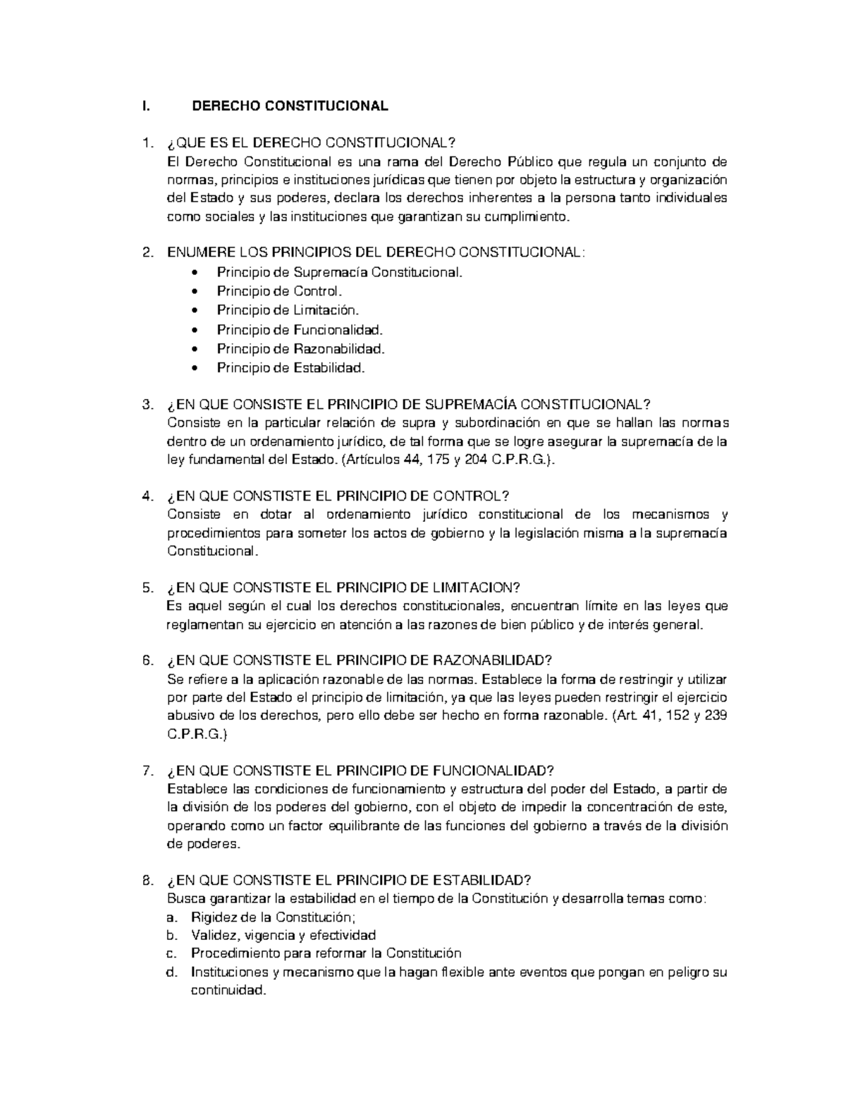 Cuestionario Final de Derecho Constitucional (C.D.P. 101) - Studocu