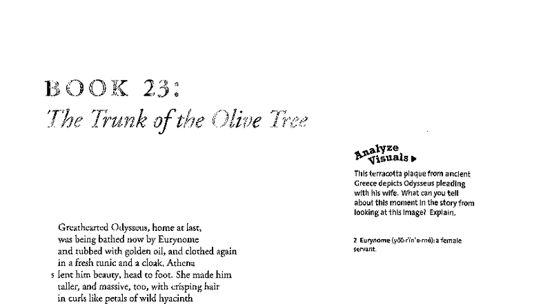 BOOK 23: Analyzing Odysseus and Penelope's Reunion in The Odyssey - Studocu