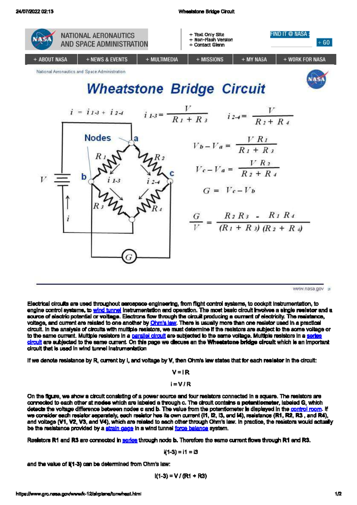Wheatstone bridge circuit - Circuitos elétricos 1 - Studocu