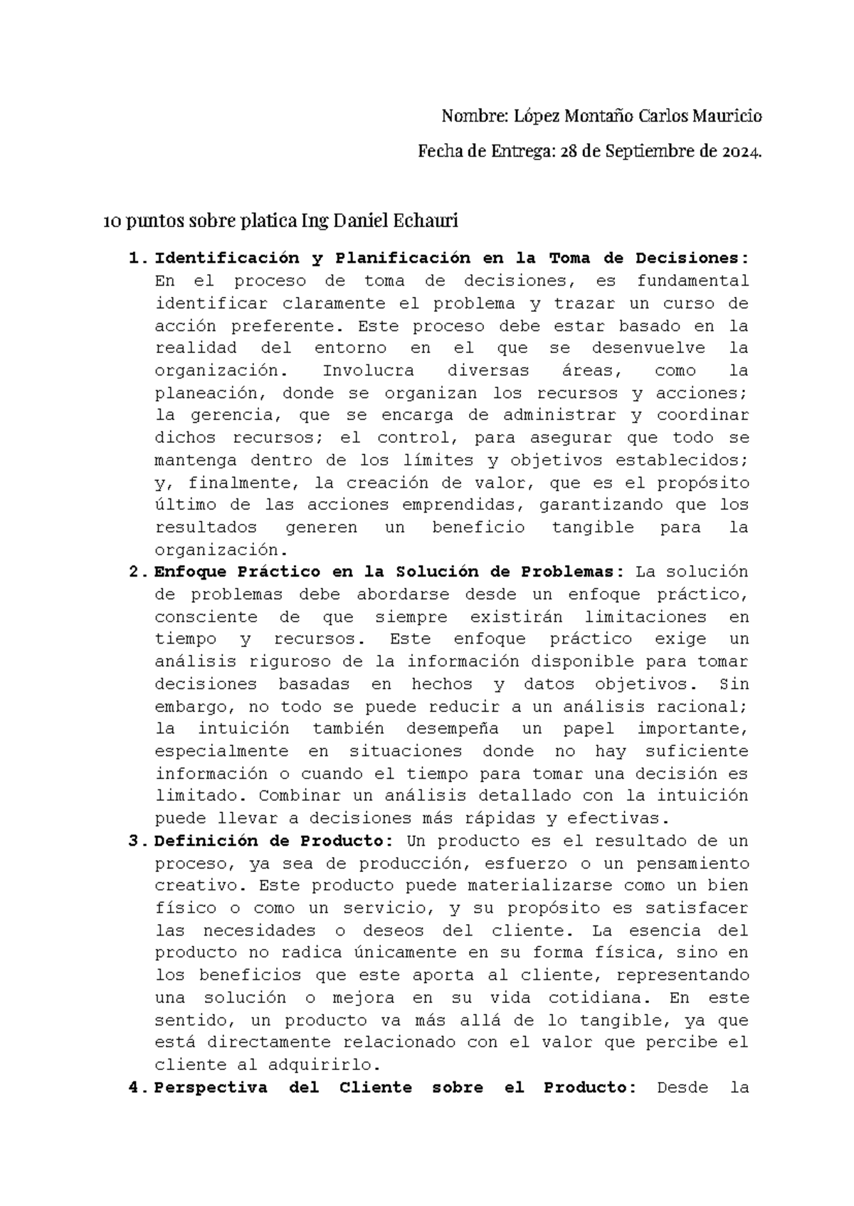 López Montaño Carlos Mauricio Platica Daniel Echauri - Nombre: López ...