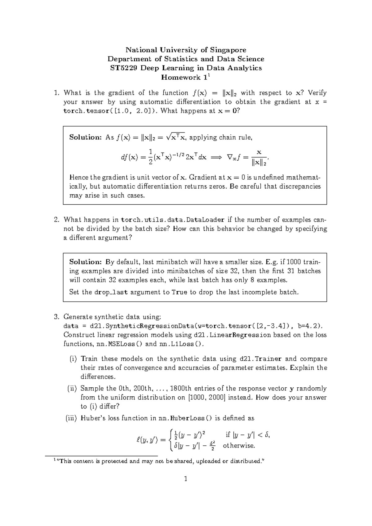 ST5229 Deep Learning in Data Analytics Homework 11 Solutions - Studocu