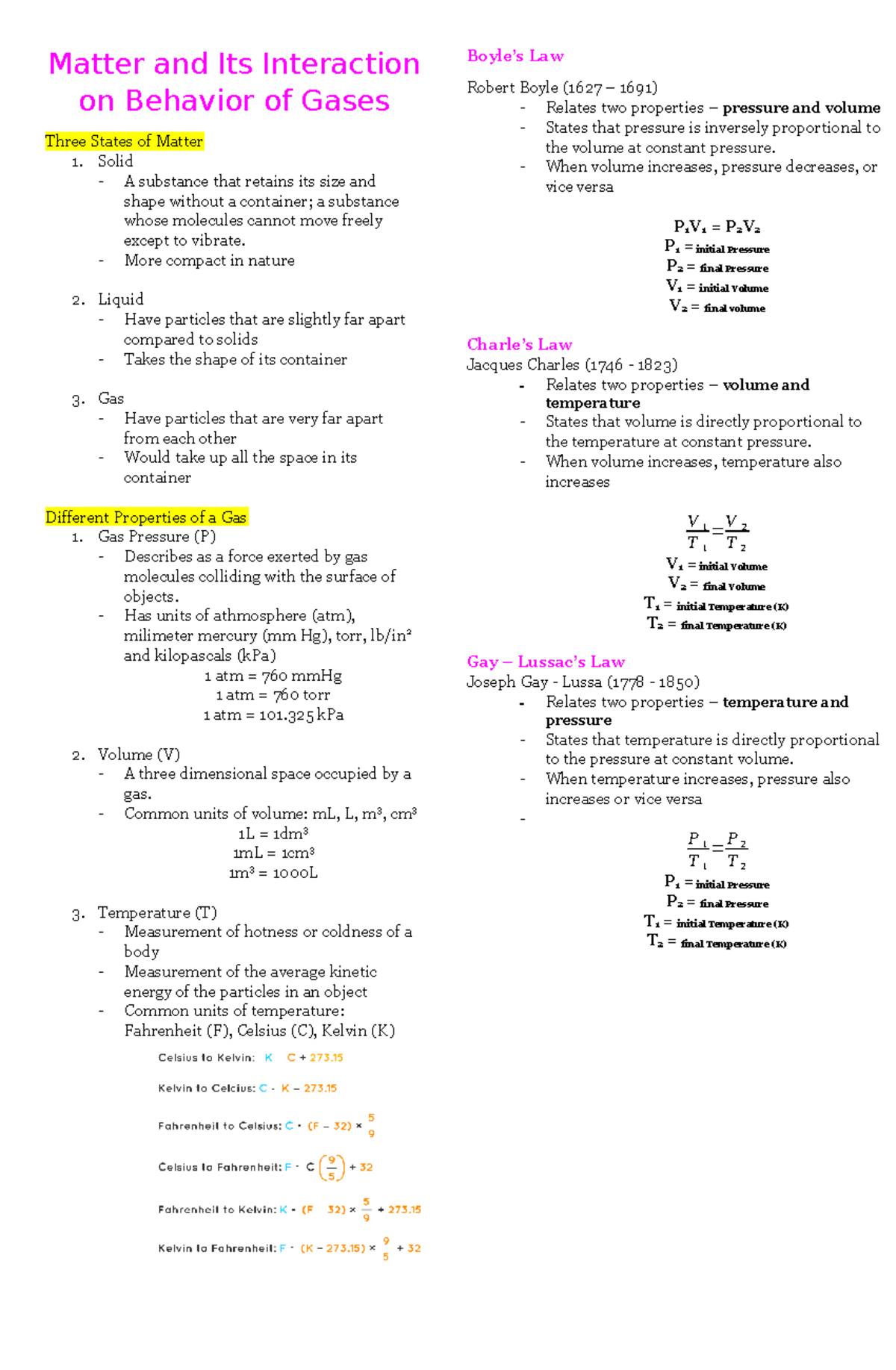 Science Q4 Reviewer: Matter, Gases & Chemical Reactions Concepts - Studocu