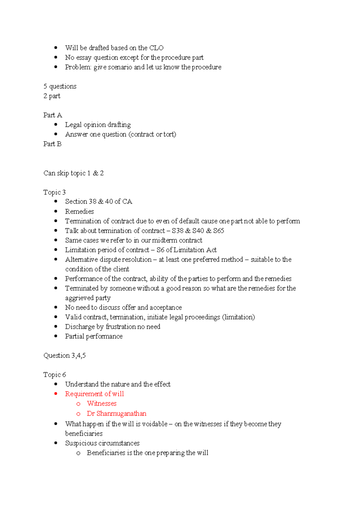 Pp Finals Revision: Legal Opinion Drafting & Contract Remedies - Studocu