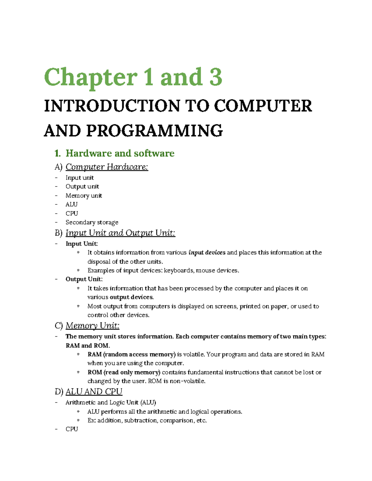 Tài liệu ôn thi C++ - tài liệu - Chapter 1 and 3 INTRODUCTION TO ...