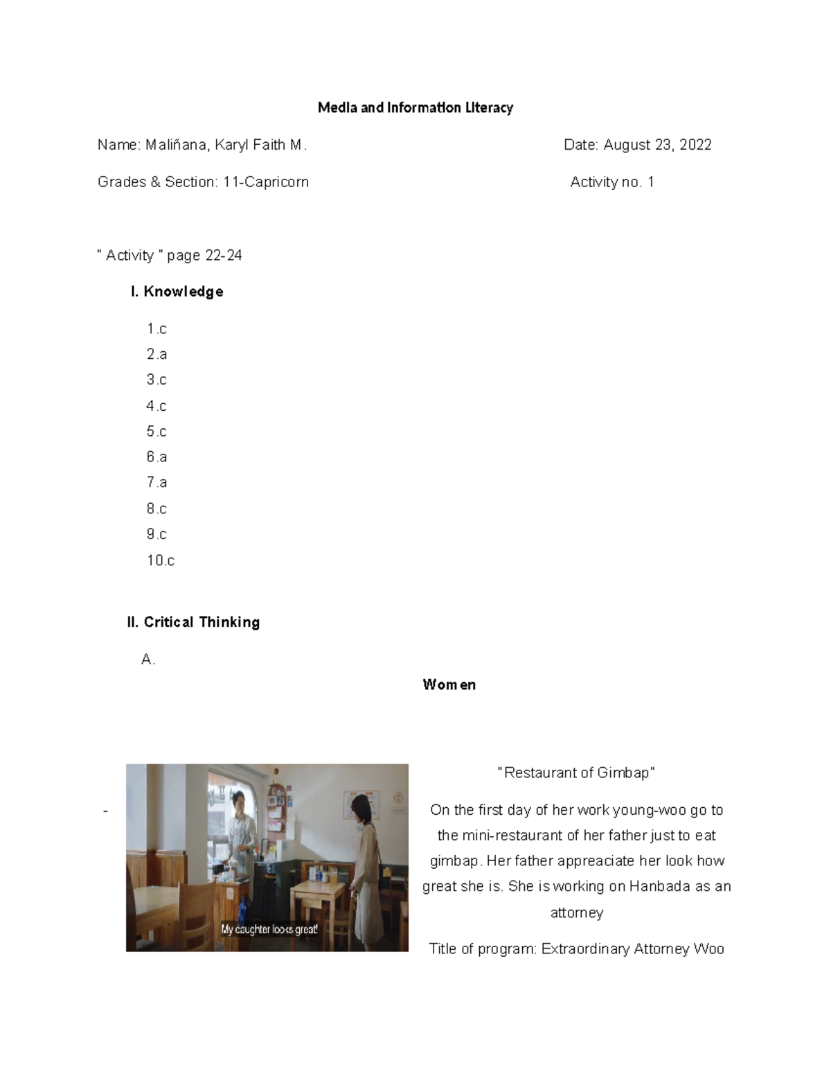 MIL 101: Media & Information Literacy Activity 1 Notes - Studocu