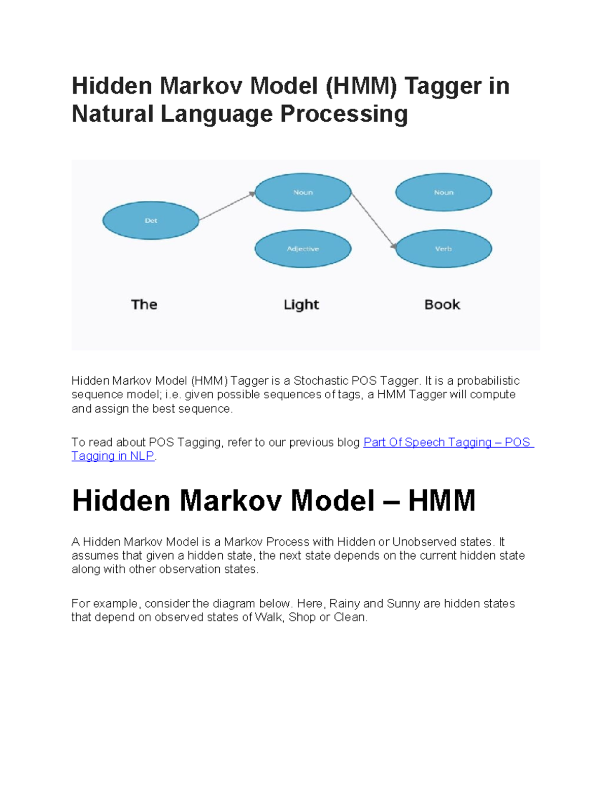HMM Tagger in NLP: Understanding Hidden Markov Models - Studocu