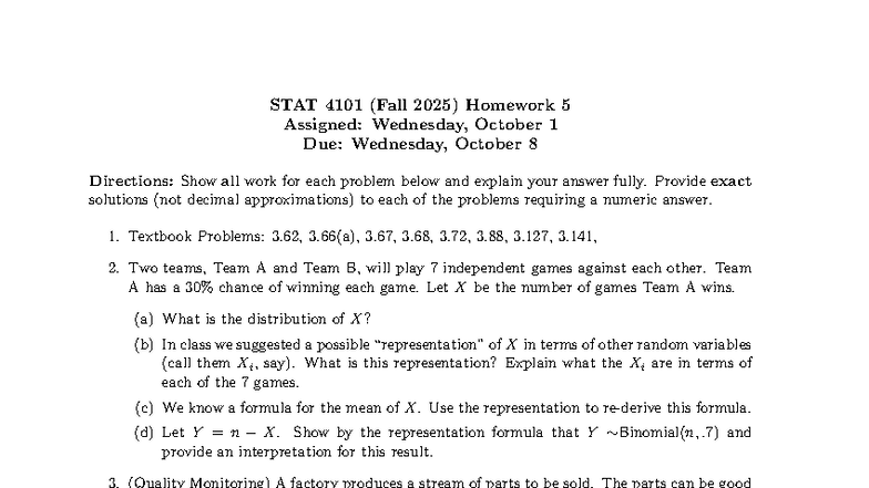 HW5 - Review Materials - STAT 4101 (Fall 2025) Homework 5 Assigned ...