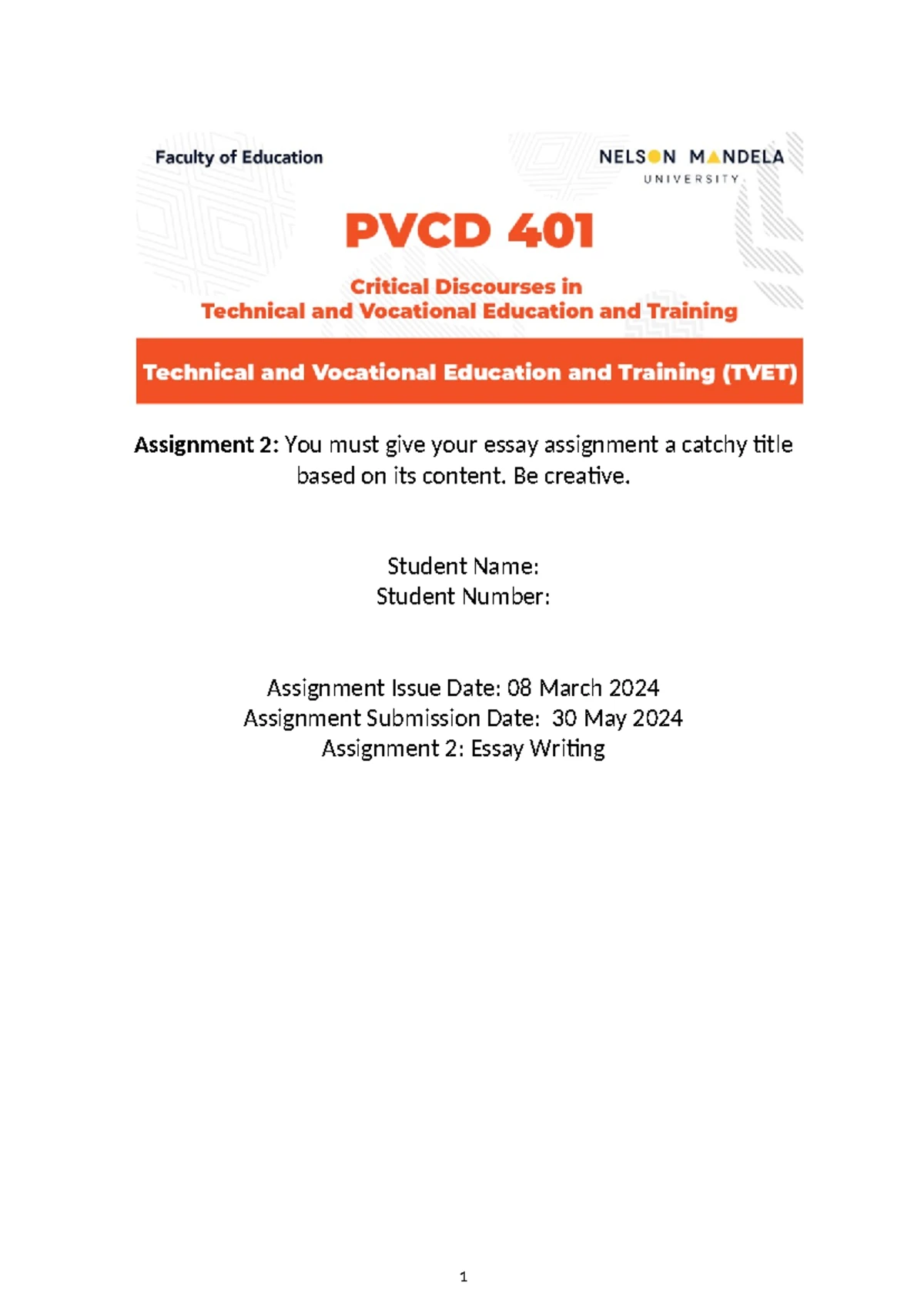 PVCA401 Study Letter: Curriculum Studies & Assessment Practices 2023 ...