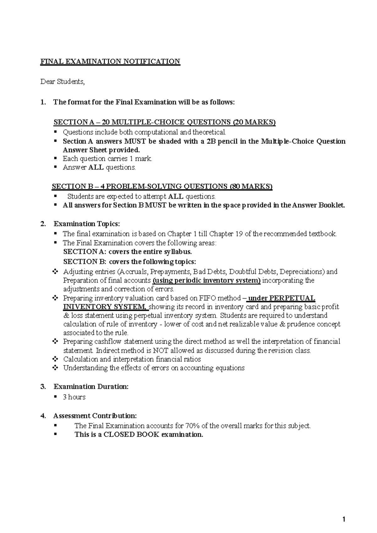 ACC101 Financial Accounting 1 Final Exam Revision (2024) - FINAL ...