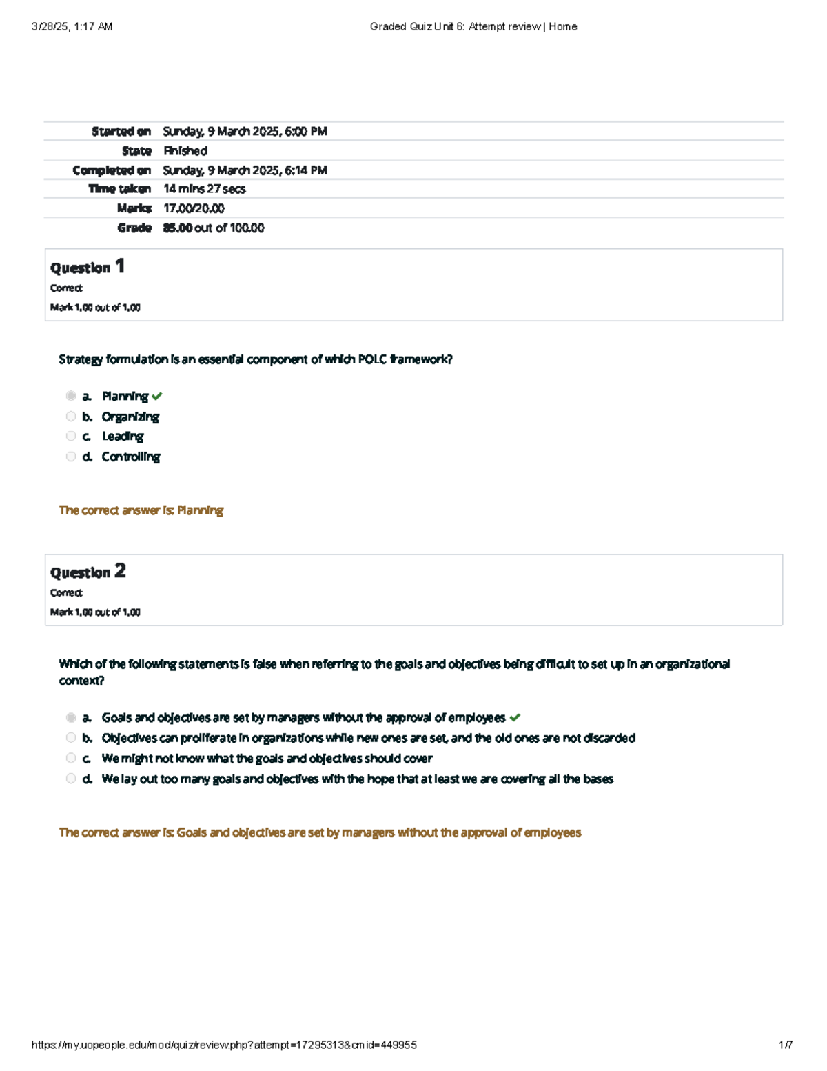 Graded Quiz Unit 6 Review - Performance Assessment Analysis - Studocu