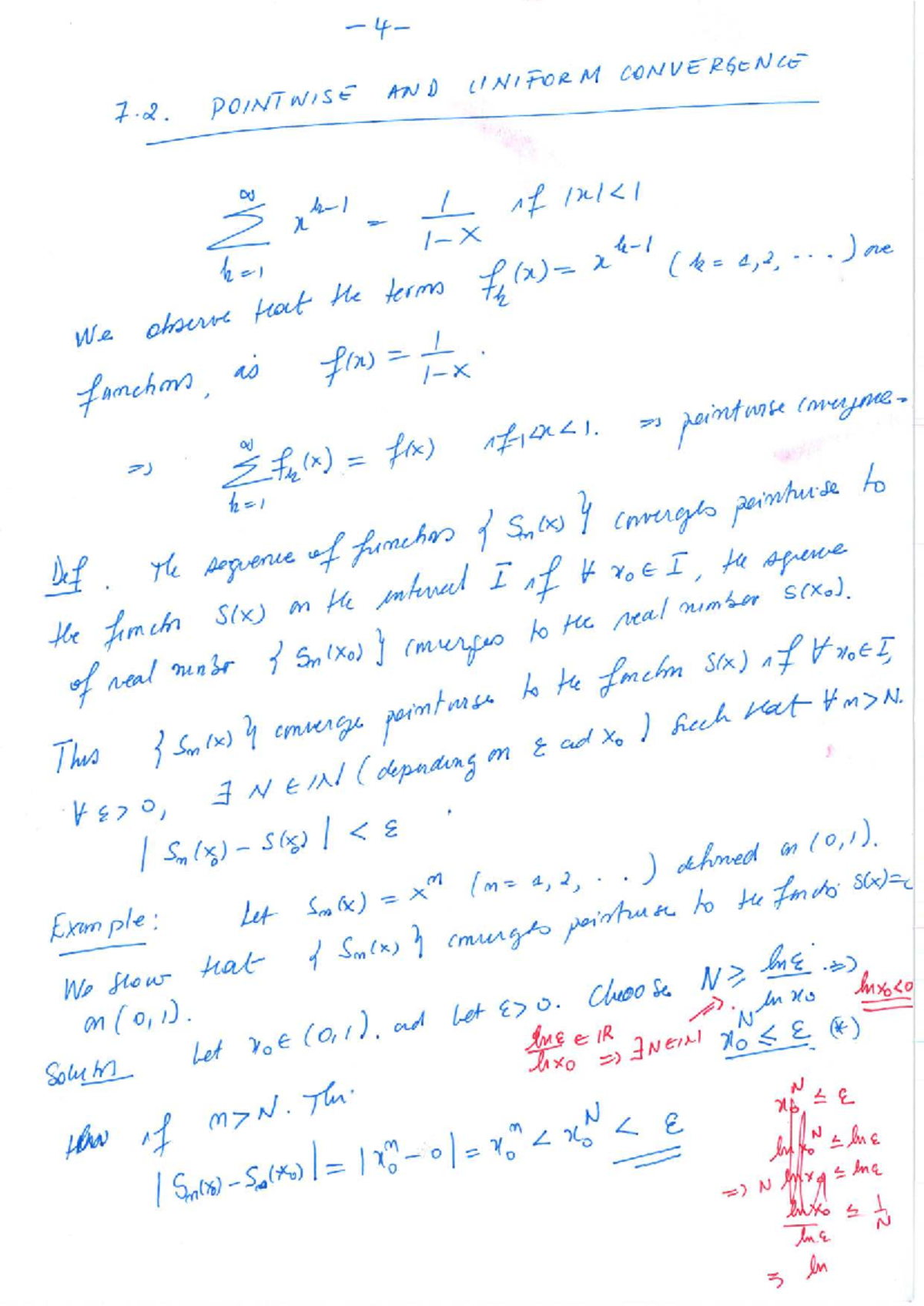 Notes on Pointwise and Uniform Convergence (MATH 7.2) - Studocu