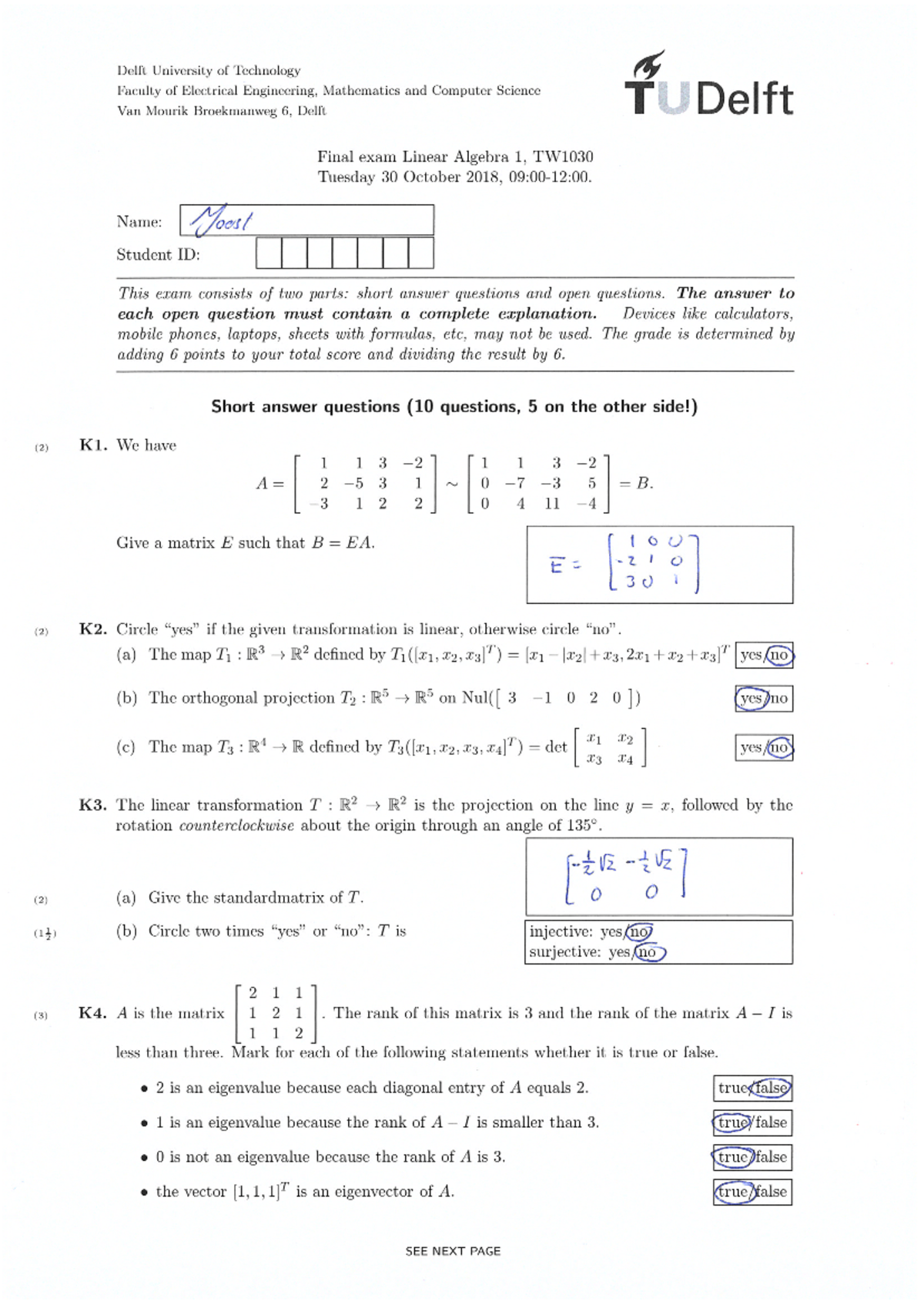 Linear Algebra 1: Comprehensive Study Guide for Success - Studeersnel