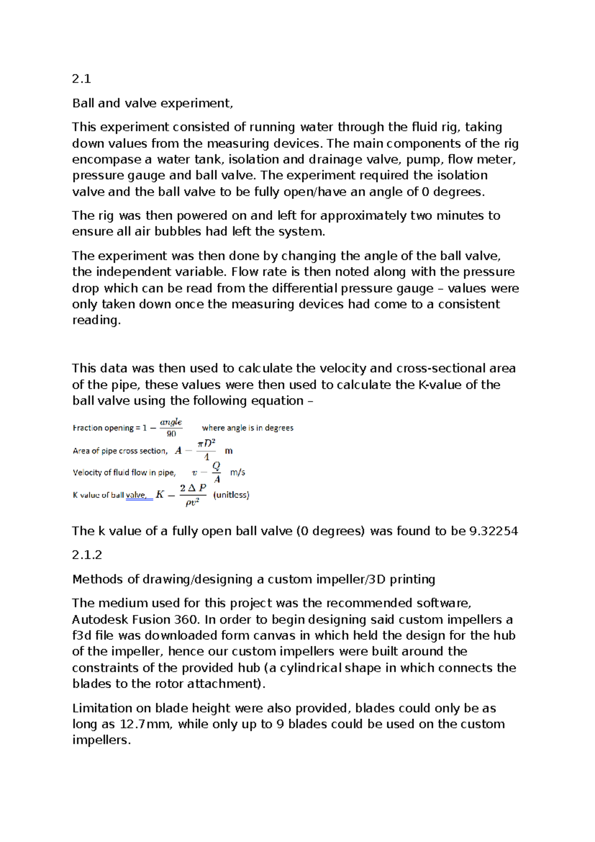 Draft of draft ETS, parts up the ws 4 - 2. Ball and valve experiment ...