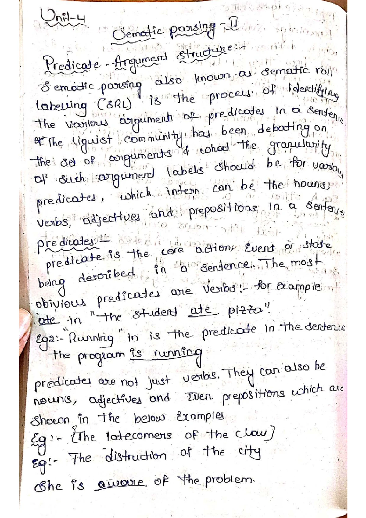 Unit 4 NLP Class Notes: Semantic Parsing & Predicate Argument Structure ...