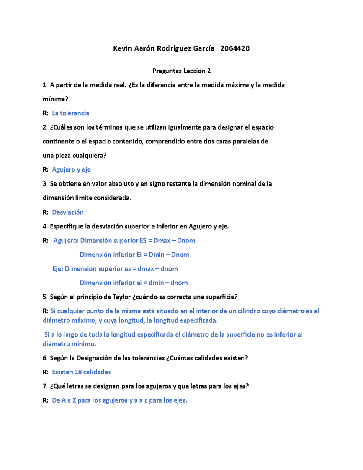 Lección 2: Preguntas y Respuestas - Practica 2 Dy TG - Studocu