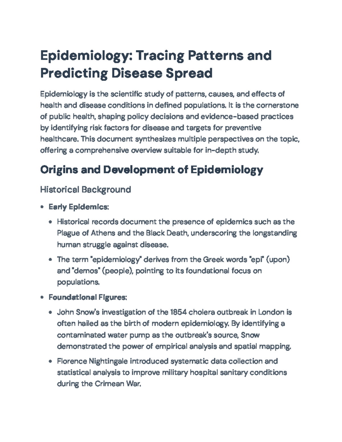 Epidemiology 101: Patterns, Methods, and Future Directions in Public ...