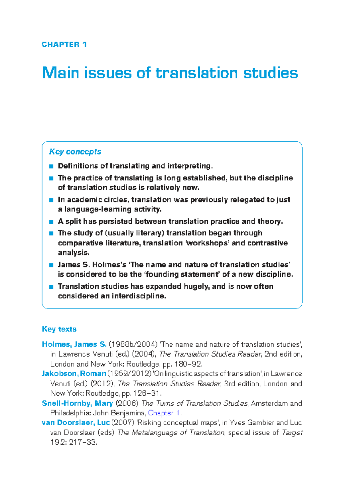 CHAPTER 1: Key Concepts and Issues in Translation Studies - Studocu