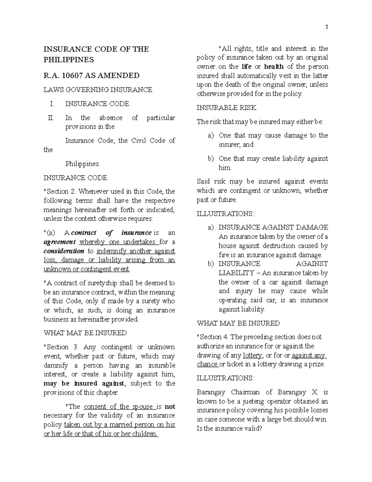 Insurance Code of the Philippines: R.A. 10607 Overview and Key ...