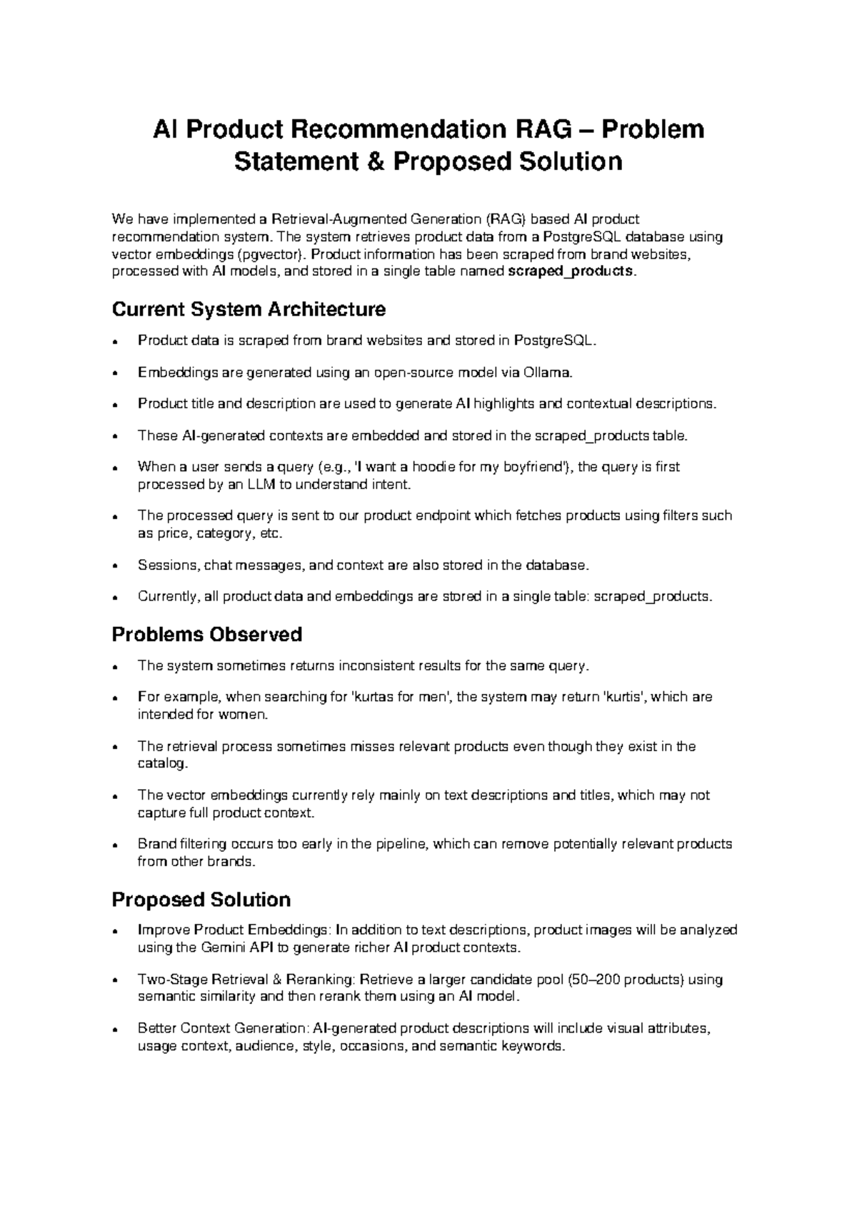 RAG AI Product Recommendation System: Problem & Solution Summary - Studocu