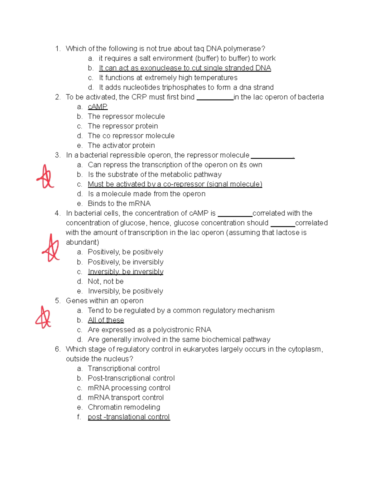 Biol 3330 Final Exam Study Guide: Key Concepts and Questions - Studocu
