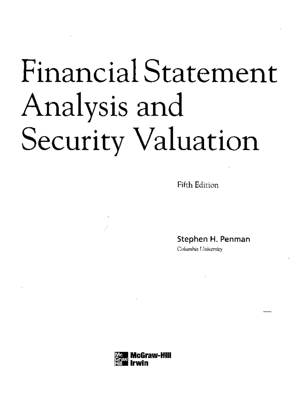 Financial Statement Analysis & Valuation (Course Code: FIN101) - Studocu