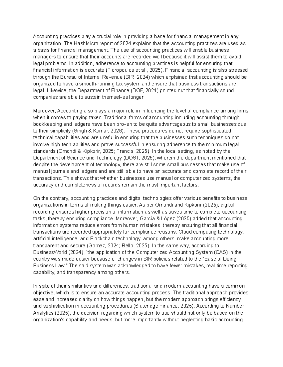 Revised Final RRL: The Role of Accounting Practices in Financial ...
