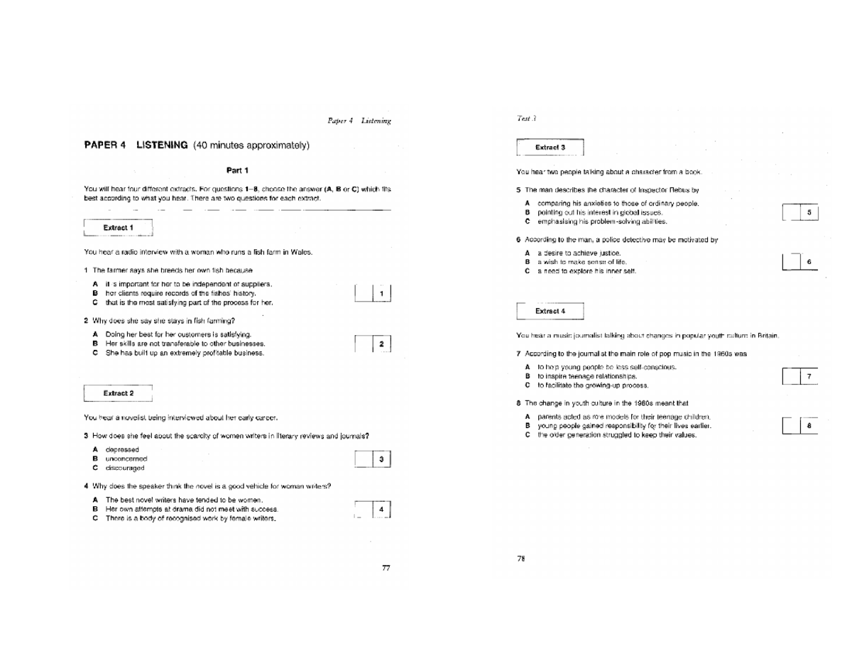 CAE Listening Test Paper 4 Part 2: Character Analysis & Culture ...