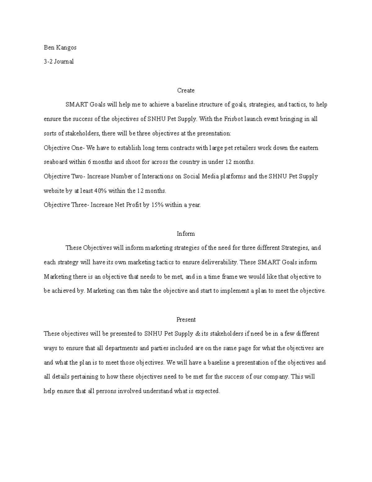 3-2 Journal: SMART Goals Analysis for MKT 229 Strategies - Studocu
