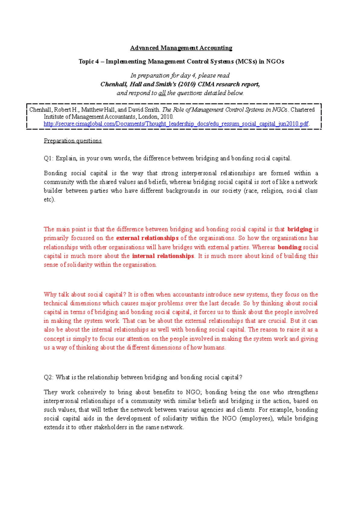 Essay Planning: Critical Evaluation of Management Control Systems - ACC ...