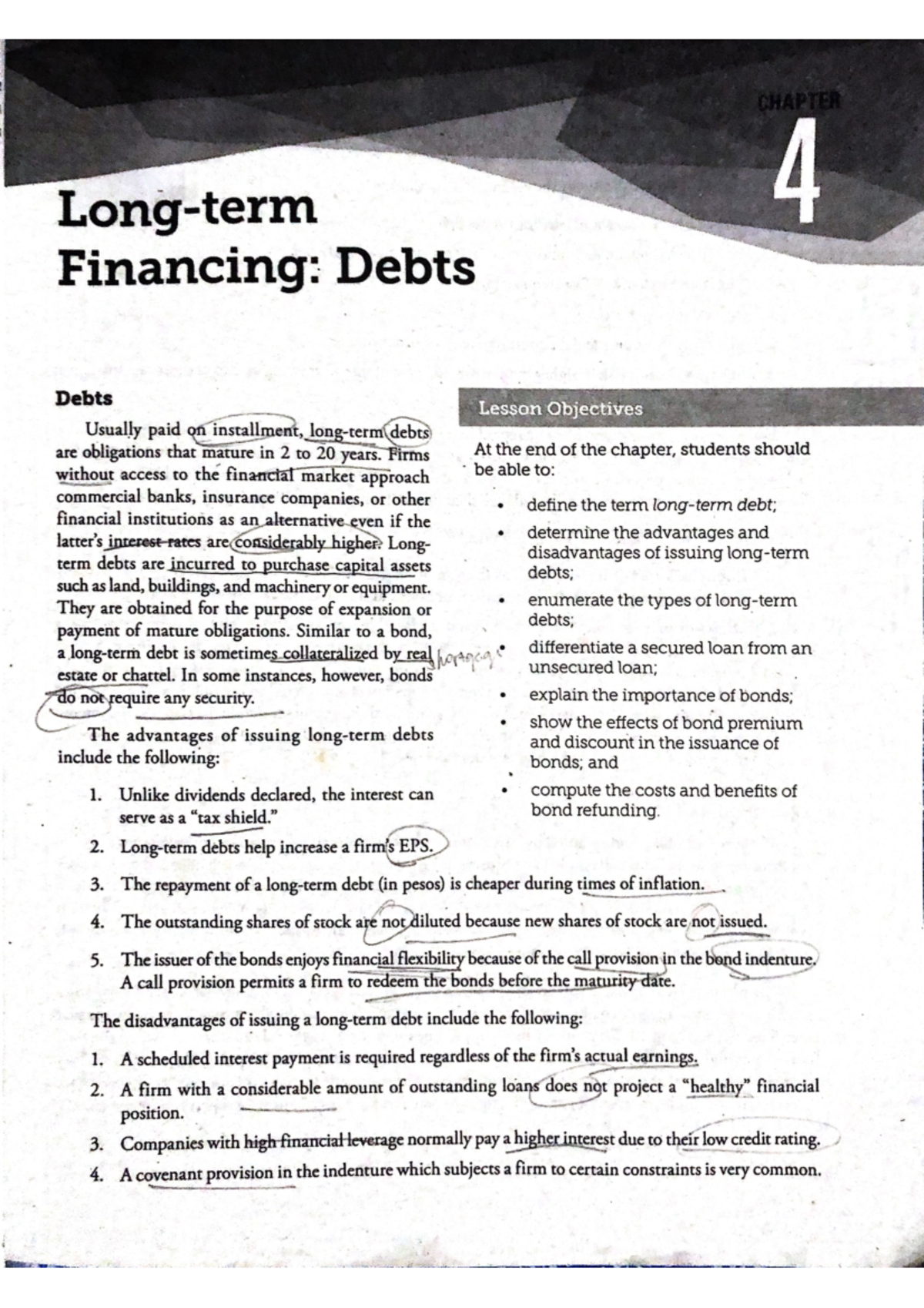 Long term Financing Debt Timbang - CHAPTER 4 Financing: Debts Debts ...