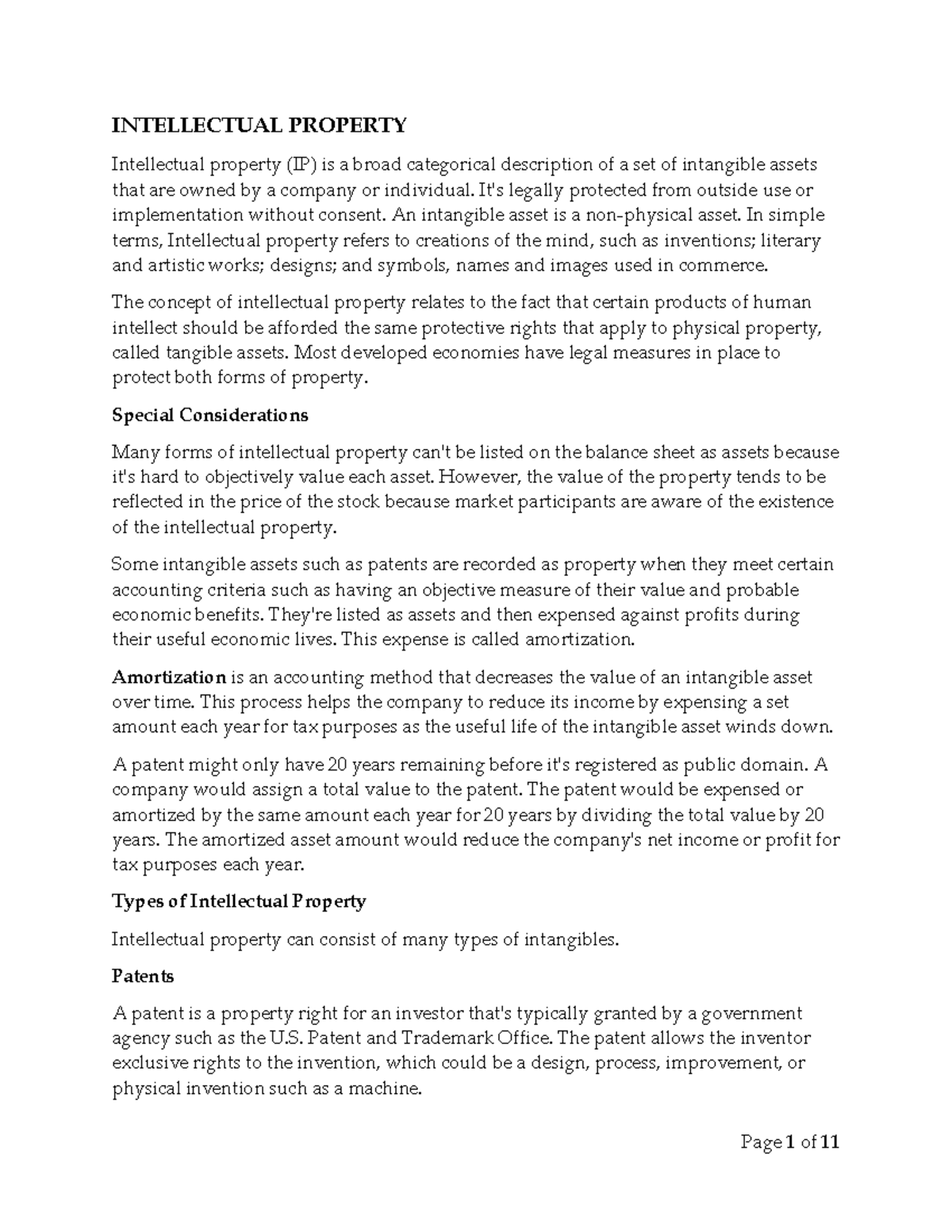 IP - Notes on Intellectual Property and Its Legal Protections - Studocu