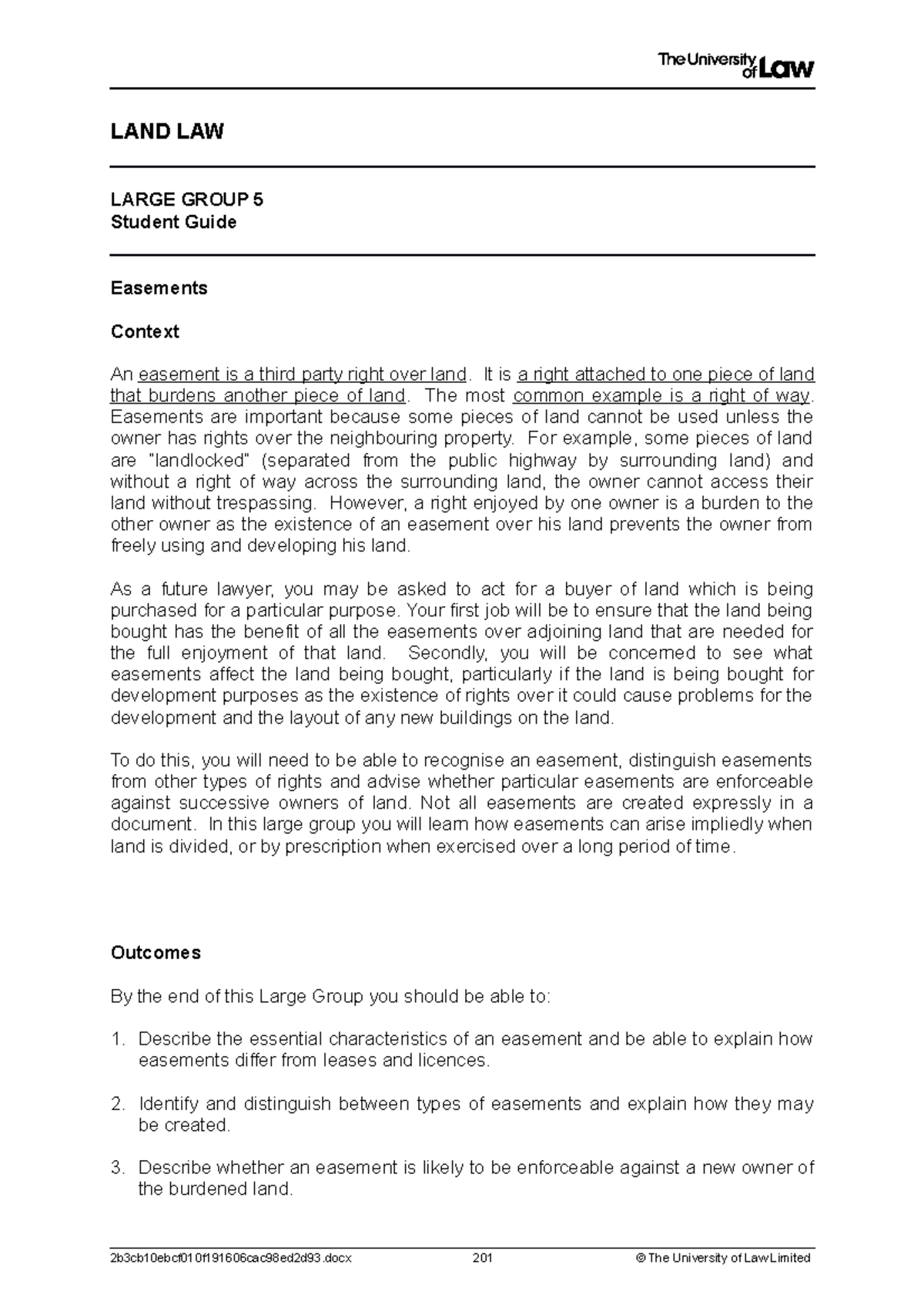2021 land lg05 ce01 student guide - LAND LAW LARGE GROUP 5 Student ...