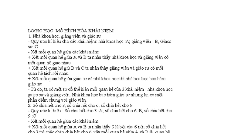 Logic HỌC 1 - dc dsaz - LOGIC HỌC: MÔ HÌNH HÓA KHÁI NIỆM Nhà khoa học ...