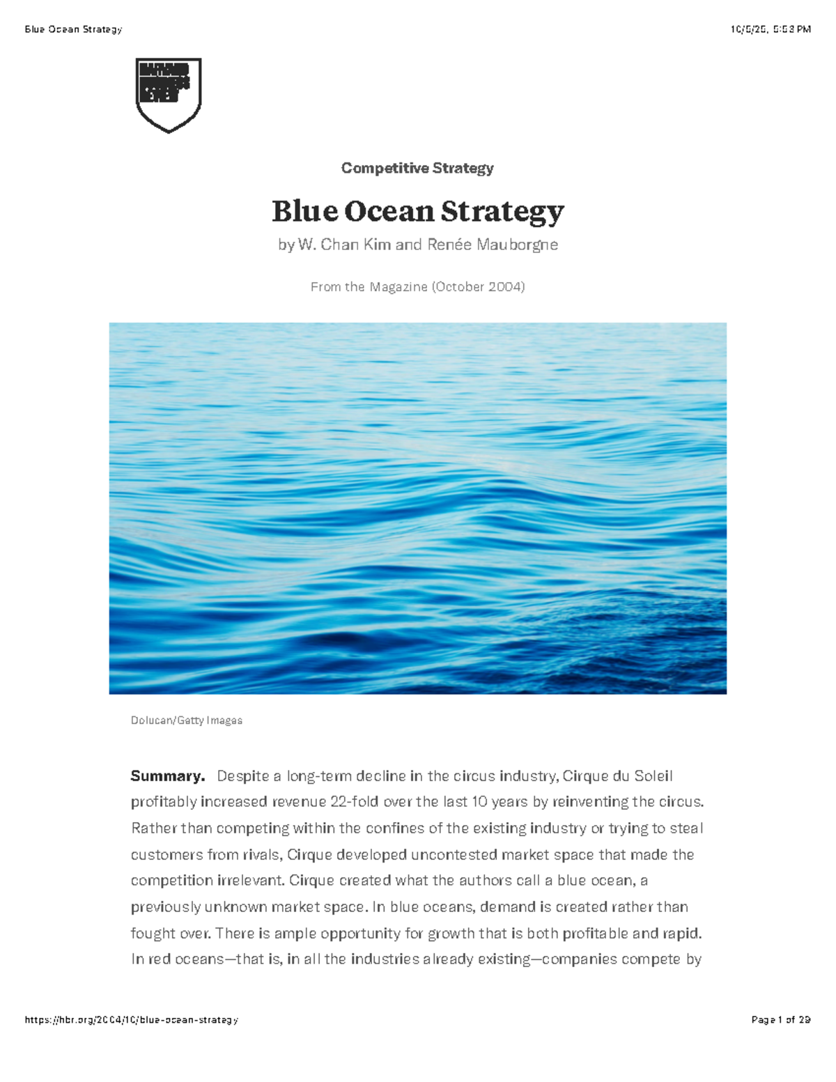 Blue Ocean Strategy: Creating Uncontested Market Space in Business ...