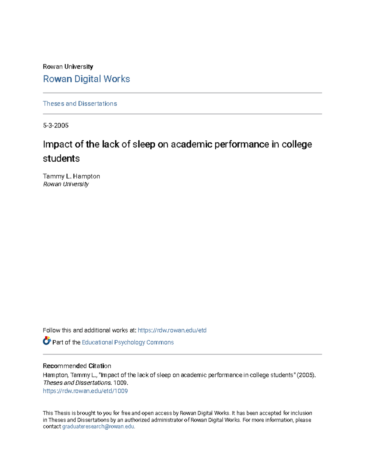 Effects of Sleep Deprivation on Academic Performance in College ...