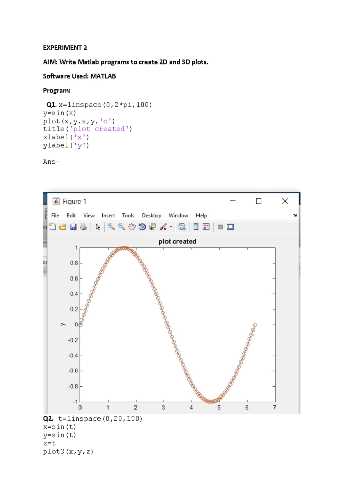 Experiment 1 Manual: MATLAB Arrays and Matrices Operations Guide - Studocu