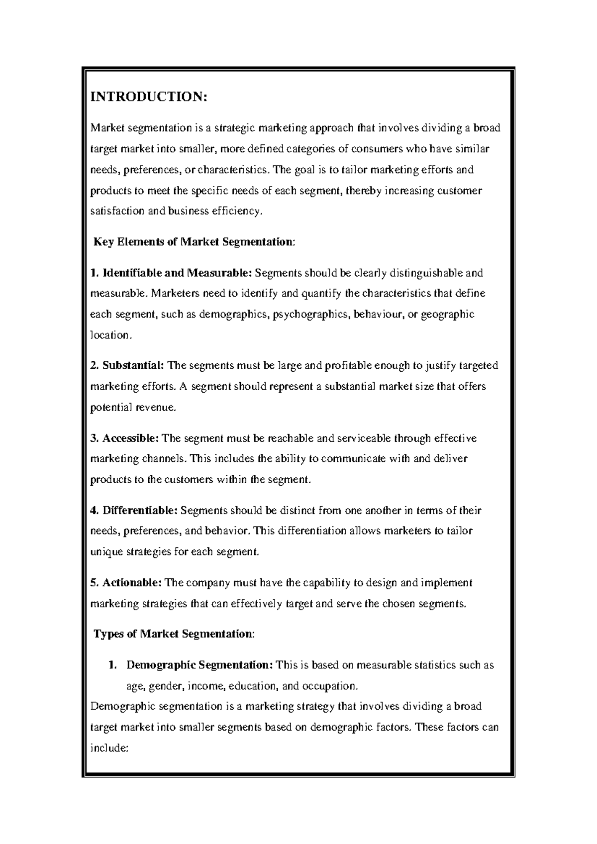 Market segmentation strategies: Key elements and types explained - Studocu